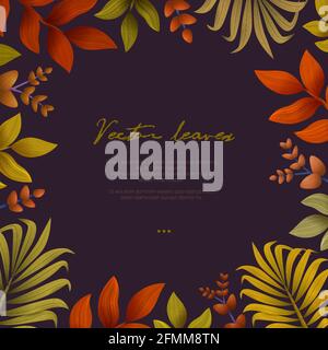 Herbsthintergrund mit Blättern. Für den Einkauf oder Werbeposter und Framoblatt oder Webbanner. Vektorgrafik Vorlage Stock Vektor