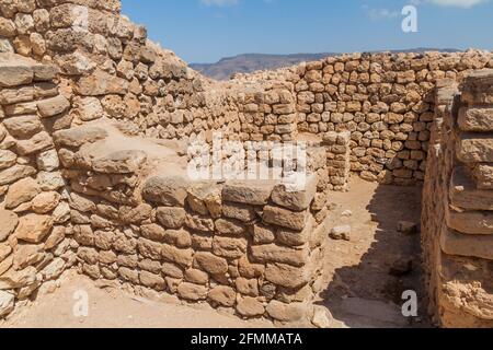 Sumhuram Archäologischer Park mit Ruinen der antiken Stadt Khor Rori in der Nähe von Salalah, Oman Stockfoto