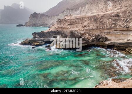 Klippen in Mughsail, Oman Stockfoto