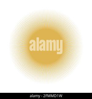 Abstrakte Sonnendarstellung isoliert auf weißem Hintergrund Stock Vektor
