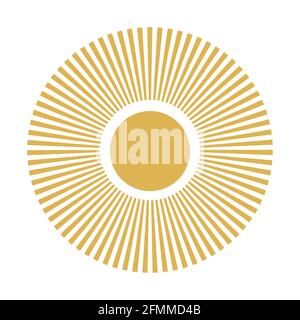 Abstrakte Sonnendarstellung isoliert auf weißem Hintergrund Stock Vektor