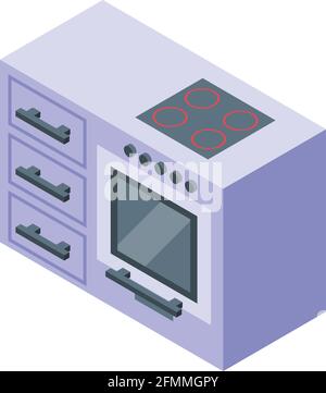 Symbol für Küchenmöbel. Isometrisches Vektor-Symbol für Küchenmöbel für Webdesign isoliert auf weißem Hintergrund Stock Vektor