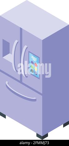 Symbol für den Kühlschrank in der Küche. Isometrisches Vektor-Symbol für Küchenkühlschrank für Webdesign isoliert auf weißem Hintergrund Stock Vektor