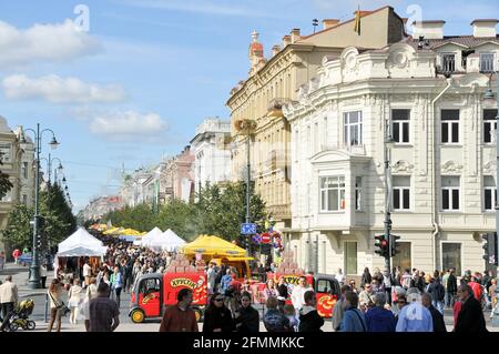 Gedimino prospektas Altstadt in Vilnius, Litauen. 19. September 2009 © Wojciech Strozyk / Alamy Stockfoto Stockfoto