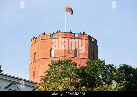 Gediminas Turm der oberen Burg der gotischen Burg Vilnius Schlosskomplex im XIV Jahrhundert in Vilnius, Litauen gebaut. 18. September 2009 © Wojciech Strozyk / Stockfoto