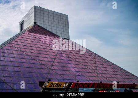 Cleveland, OH, USA - 14. Juli 2018: Eine Ausstellung in der Rock and Roll Hall of Fame Stockfoto