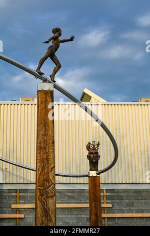 Detail, Concept to Creation Sculpture, Rotary Center for the Arts, Kelowna, British Columbia, Kanada Stockfoto