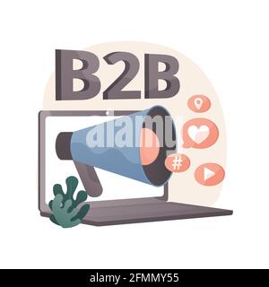 B2B Marketing Abstract Konzept Vektor Illustration. Stock Vektor