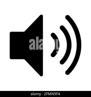 Symbol für maximale Lautstärke. Lautsprechersymbol auf weißem Hintergrund. Design für Apps und Websites Stock Vektor