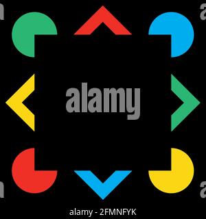 Kanizsa abstrakte geometrische Figuren Illusion Illustration Stock Vektor