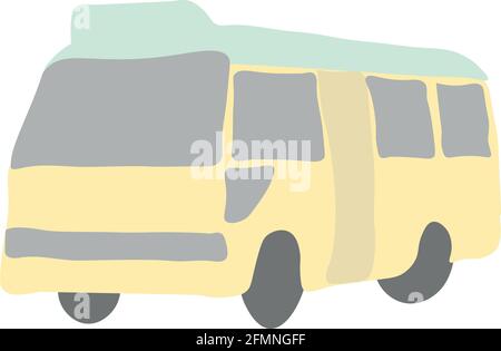 hong kong Minibus Minimalismus abstrakt simpel flache Grafik Stock Vektor