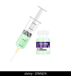 Corona-Virus-Impfstoff covid 19-Test-Vektor-Design. Stock Vektor