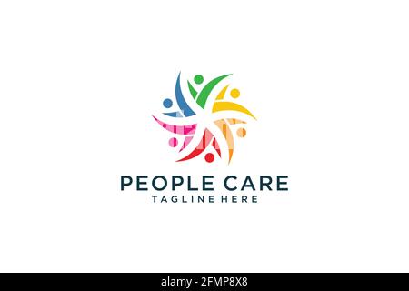 Social Humanity People Logo. Design-Vorlage Für Flaches Vektorlogo. Stock Vektor