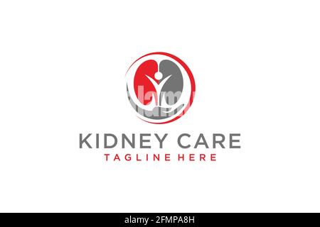 Design-Vorlage für das Logo der Niere für die Urologie. Stock Vektor