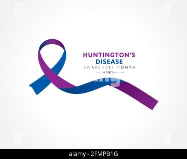 Vektor-Illustration des Monats des Morbus Huntington, der im Mai beobachtet wurde. Es ist eine progressive Gehirnstörung, die unkontrollierte Bewegungen verursacht, emot Stock Vektor