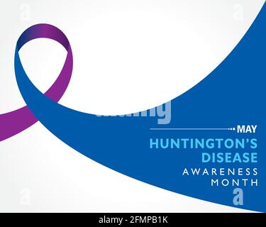 Vektor-Illustration des Monats des Morbus Huntington, der im Mai beobachtet wurde. Es ist eine progressive Gehirnstörung, die unkontrollierte Bewegungen verursacht, emot Stock Vektor