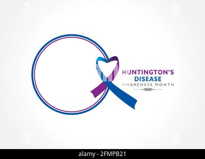 Vektor-Illustration des Monats des Morbus Huntington, der im Mai beobachtet wurde. Es ist eine progressive Gehirnstörung, die unkontrollierte Bewegungen verursacht, emot Stock Vektor