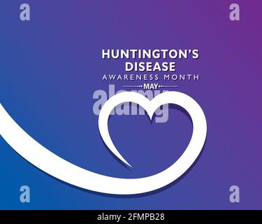 Vektor-Illustration des Monats des Morbus Huntington, der im Mai beobachtet wurde. Es ist eine progressive Gehirnstörung, die unkontrollierte Bewegungen verursacht, emot Stock Vektor