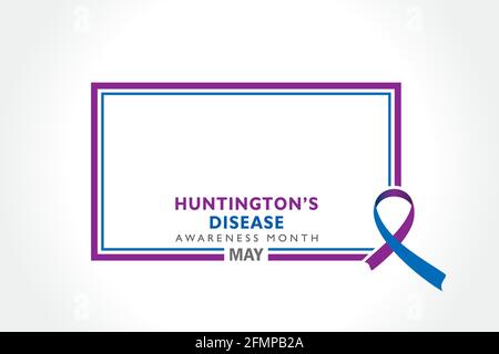 Vektor-Illustration des Monats des Morbus Huntington, der im Mai beobachtet wurde. Es ist eine progressive Gehirnstörung, die unkontrollierte Bewegungen verursacht, emot Stock Vektor