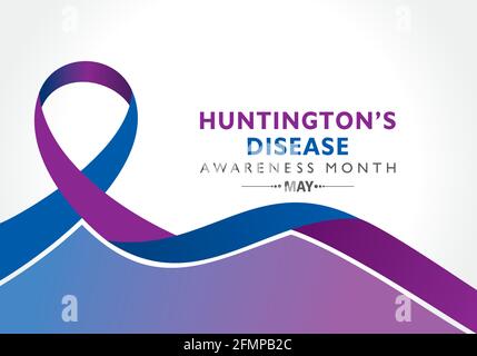 Vektor-Illustration des Monats des Morbus Huntington, der im Mai beobachtet wurde. Es ist eine progressive Gehirnstörung, die unkontrollierte Bewegungen verursacht, emot Stock Vektor