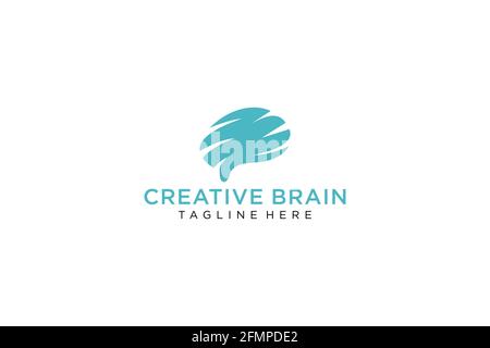 Brain Logo Silhouette Design Vektor Vorlage. Idee denken Konzept. Brainstorming Macht Denken Gehirn Logotyp Symbol. Stock Vektor