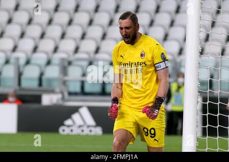 Gianluigi Donnarumma (AC Mailand) jubelte während des FC Juventus gegen AC Mailand, Spiel der italienischen Fußballserie A, Turin, - Foto .LiveMedia/Claudio Benedetto Stockfoto