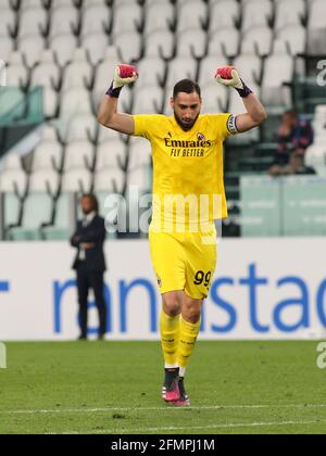 Gianluigi Donnarumma (AC Mailand) jubelte während des FC Juventus gegen AC Mailand, Spiel der italienischen Fußballserie A, Turin, - Foto .LiveMedia/Claudio Benedetto Stockfoto