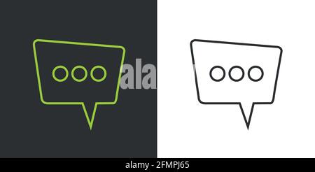 Neon Chat Icon Set flaches Design.Texting Symbol. Stock Vektor