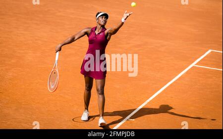 Rom, Italien. Mai 2021. Foro Italico in Rom, Italien, 11. Mai 2021, Sloane Stephens aus den Vereinigten Staaten in Aktion während der ersten Runde des 2021 Internazionali BNL d'Italia, WTA 1000 Tennisturniers am 11. Mai 2021 im Foro Italico in Rom, Italien - Foto Rob Prange / Spanien DPPI / DPPI / LiveMedia Kredit: Unabhängige Fotoagentur/Alamy Live News Stockfoto