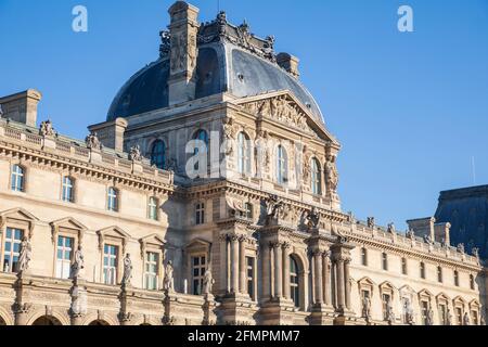 Pavillon Richelieu (Detail), Musée du Louvre, Paris, Frankreich. Stockfoto