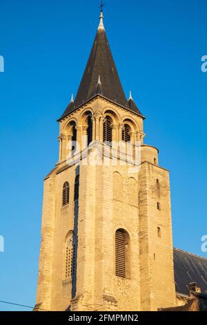 Glockenturm von Église de Saint Germain des Prés (Detail), Paris, Frankreich. Stockfoto