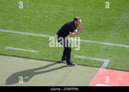 Trainer Bo SVENSSON (MZ) Geste, Geste, Fußball 1. Bundesliga, 32. Spieltag, Eintracht Frankfurt (F) - FSV FSV FSV Mainz 05 (MZ), am 9. Mai 2021 in Frankfurt/Deutschland. #die DFL-Vorschriften verbieten die Verwendung von Fotos als Bildsequenzen und/oder quasi-Video # ¬ weltweit Stockfoto