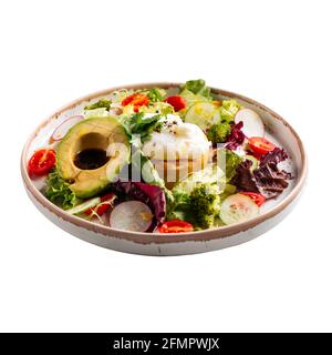 Isolierte Frühstückschüssel mit Ei und Gemüse Stockfoto