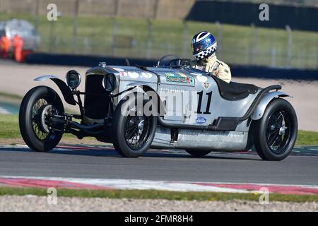 Frederic Wakeman, Patrick Blakeney-Edwards, Frazer Nash TT Replik, The Mad Jack for Pre-war Sports Cars, Donington Historic Festival 2021, Donington Stockfoto