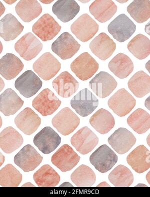 Schöne Aquarellzeichnung. Handbemaltes Nahtloses Muster. Nahaufnahme, keine Leute Stockfoto