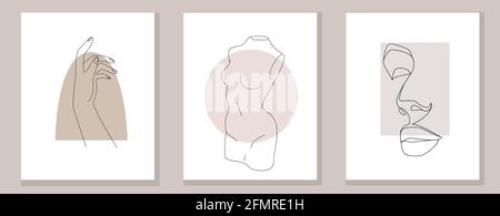 Klassisches lineares Poster im abstrakten Retro-Stil Stock Vektor