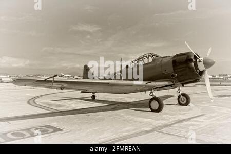 Die Mitsubishi A6M Zero war ein Langstreckenflugzeug, das von 1940 bis 1945 vom Imperial Japanese Navy Air Service (IJNAS) betrieben wurde. Die A6M war de Stockfoto