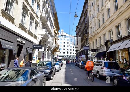 Wien, Österreich. Die Seilergasse in Wien mit Blick auf das Haas-Haus Stockfoto
