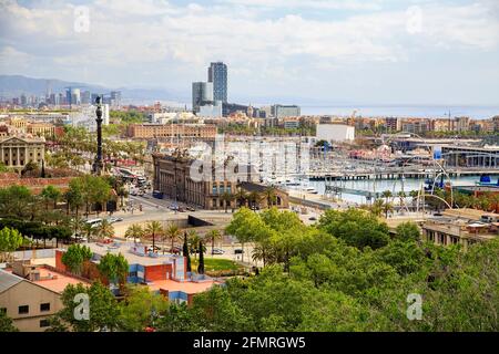Panorama der Stadt Barcelona Spanien Stockfoto