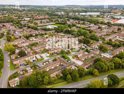 Luftaufnahme von Matchborough West in Redditch, Worcestershire. Stockfoto