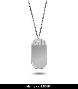 Militär ID Tag Armee Medaillon. Stock Vektor