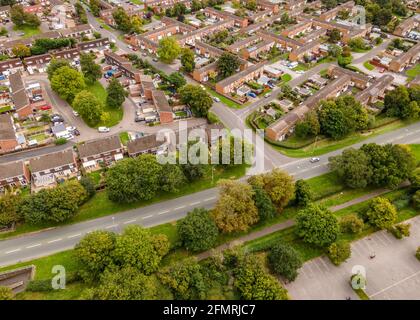 Luftaufnahme von Matchborough West in Redditch, Worcestershire. Stockfoto