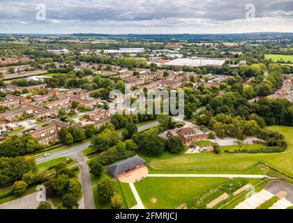 Luftaufnahme von Matchborough West in Redditch, Worcestershire. Stockfoto