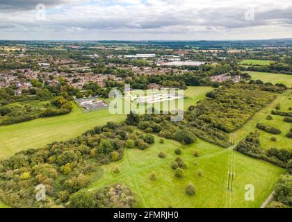 Luftaufnahme von Ipsley Meadows in Redditch während der Sperre 2020. Stockfoto