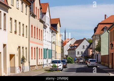 Grimma, Sachsen, Deutschland- 05 11 2021, die kleine Stadt an der Mulde ist bekannt als die 'Perle des Muldetals'-historische Altstadt Stockfoto