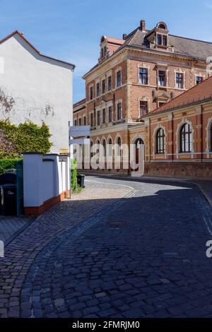 Grimma, Sachsen, Deutschland- 05 11 2021, die kleine Stadt an der Mulde ist bekannt als die 'Perle des Muldetals'-historische Altstadt Stockfoto