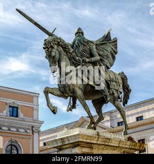 Reiterstandbild von El Cid, Burgos, Spanien Stockfoto