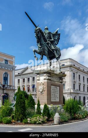 Reiterstandbild von El Cid, Burgos, Spanien Stockfoto