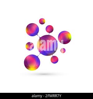 Logotyp Symbol dna, Molekül, Atom, Gen, Neural, Neuron. Vorlage Logo für Medizin, Wissenschaft, Technologie, Chemie, Biotechnologie, Abbildung. Stockfoto