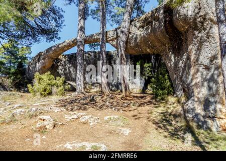 Bild von einzigartigen Felsformationen in der verzauberten Stadt Cuenca, Castilla la Mancha, Spanien Stockfoto